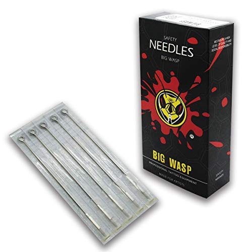 BIGWASP Premium Quality Long Bar Tattoo Needles 5 Round Liner (5RL) Disposable & Sterilized - 50PCs