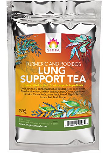 Book Cover Shifa Lung Support Tea (Turmeric and Rooibos): Fortify and Cleanse Lungs with Anti-inflammatory Herbs, Phytonutrients and Antioxidants