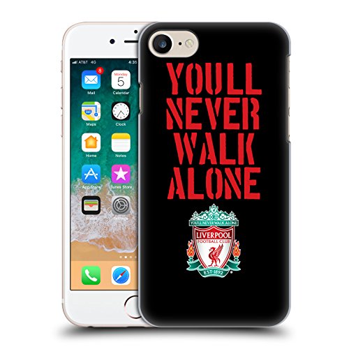 Official Liverpool Football Club Stencil Black Crest You'll Never Walk Alone Hard Back Case for Apple iPhone 7