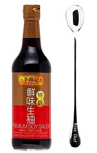 Lee Kum Kee Premium Soy Sauce, 16.9-Ounce + One NineChef Spoon (1 Bottle)