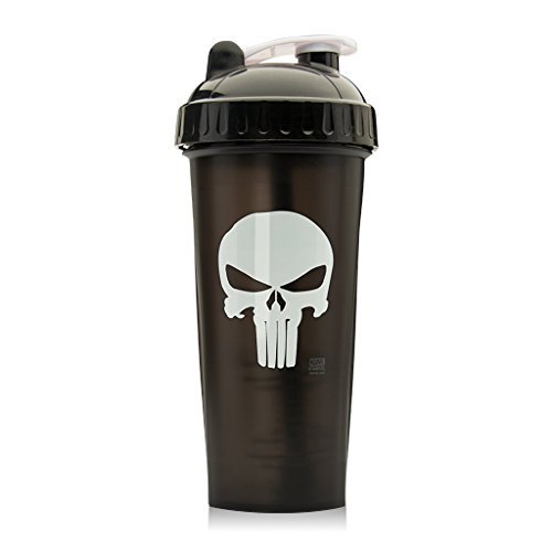 Book Cover Performa Marvel Shaker - Original Series, Leak Free Protein Shaker Bottle with Actionrod Mixing Technology for All Your Protein Needs! Shatter Resistant & Dishwasher Safe (The Punisher)(28oz)