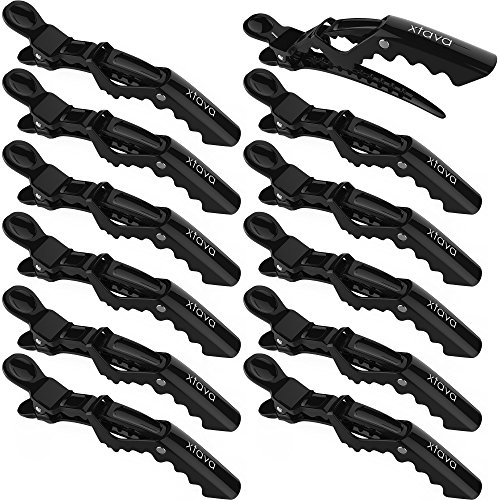Book Cover Xtava Styling Hair Clips for Women - 12 pcs Professional Plastic Hair Sectioning Clips - Durable Alligator Hair Clip with Nonslip Grip and Wide Teeth for Easy Styling of Thick and Thin Hair