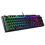 Redragon K551-N Mechanical Gaming Keyboard with Clicky Steel Aluminum Series Vara 104 Keys Wired Computer Keyboard for Windows PC Games (Black Not Backlit)