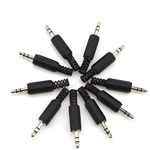 URBEST 10pcs Solder Type 3.5mm Male Mono Plug Jack Stereo Audio Headphone Cable Extension Adapter Connector