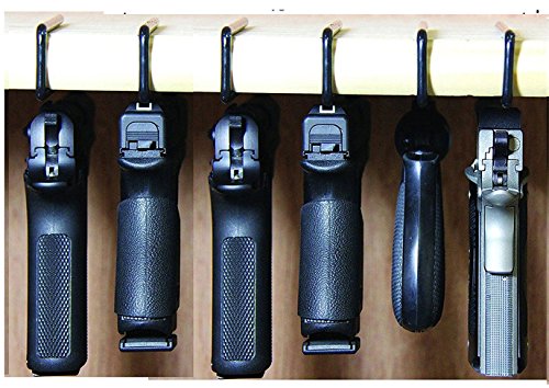Safety Solutions For Gun Storage Pack of 6 Original Pistol Handgun Hangers (Hand made in USA) (6 hangers)