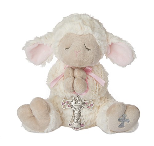 Book Cover Ganz Serenity Lamb With Crib Cross Christening or Baptism Gift (Pink (Girl))