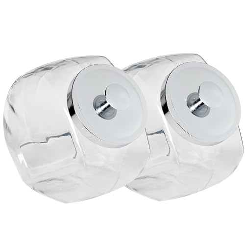 Anchor Hocking 12279ECOM 1-Gallon Penny Jar, Set of 2, Clear Glass, Metal finiched lid