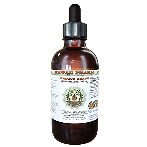 HawaiiPharm Oregon Grape Alcohol-Free Liquid Extract, Oregon Grape (Mahonia aquifolium) Dried Root Glycerite Natural Herbal Supplement, USA 2oz