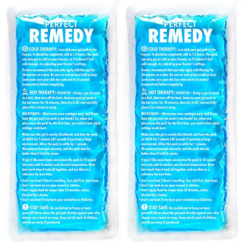 Gel Ice Packs for Injuries (2 Pack) â€“ Reusable Cold/Hot Compress for Injury, Pain Relief, Rehabilitation, Flexible Therapy for Knee, Shoulder, Back, Neck, Ankle