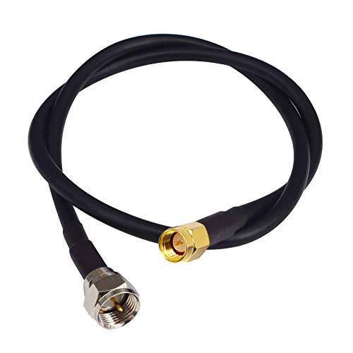 onelinkmore SMA to F Antenna Lead Extender SMA F Cable SMA Male to F Type Male Cable 50 ohm Coax Connector Cable Extension 19 inch for WiFi Router, GPS Receiver, Antenna, Signal Booster Use