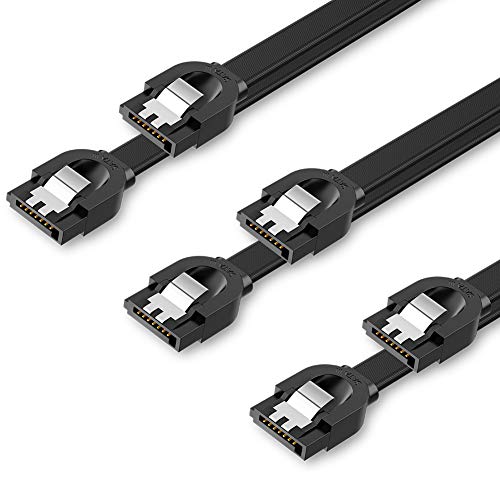 UGREEN SATA Cable III 3 Pack 6Gbps Straight HDD SDD Data Cable with Locking Latch 18 Inch for SATA HDD SSD CD Driver CD Writer