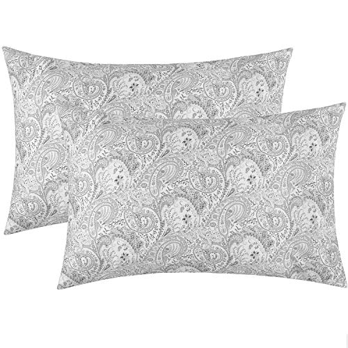 Book Cover Mellanni King Size Pillow Cases 2 Pack - Pillow Covers - Pillow Protector - Hotel Luxury 1800 Bedding Sheets & Cooling Pillowcases - Wrinkle, Fade, Stain Resistant (Set of 2 King Size, Paisley Gray)