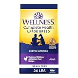 Wellness Complete Health Natural Grain Free Dry Large Breed Dog Food, Chicken, 24-Pound Bag