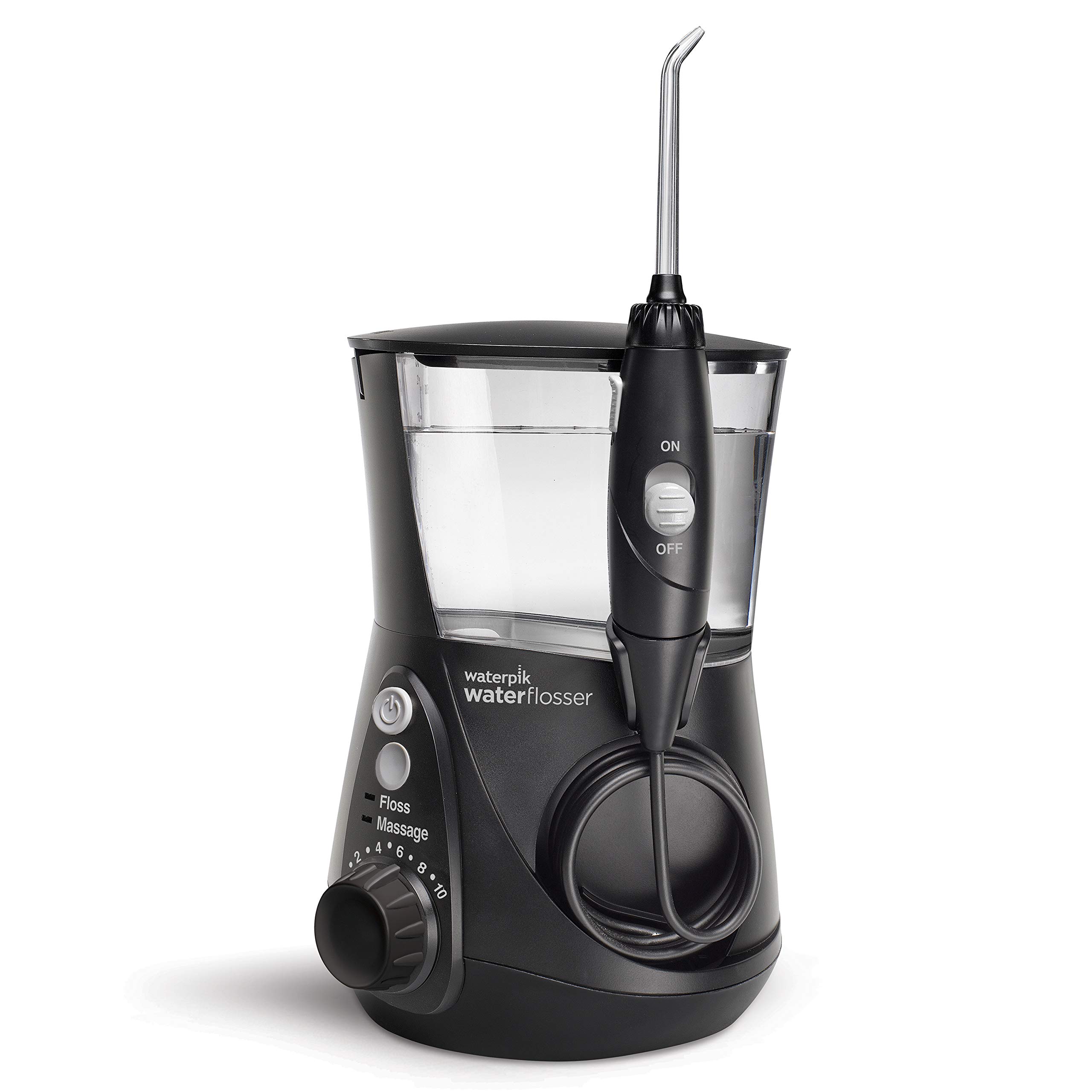 Book Cover Waterpik Aquarius Water Flosser Professional For Teeth, Gums, Braces, Dental Care, Electric Power With 10 Settings, 7 Tips For Multiple Users And Needs, ADA Accepted, Black WP-662