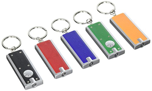 Book Cover Buck Light: Powerful LED Keychain Lights, 5 Pack, Assorted Colors, Ultra Bright Flashlight, Portable Key Chain Flash Light