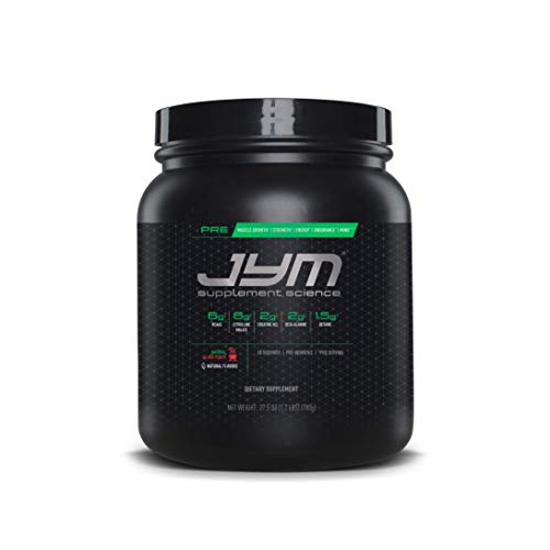 Book Cover Pre JYM Pre Workout Powder - BCAAs, Creatine HCI, Citrulline Malate, Beta-Alanine, Betaine, and More | JYM Supplement Science | Natural Island Punch Flavor, 30 Servings