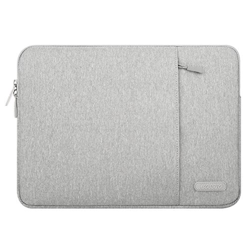 Book Cover MOSISO Laptop Sleeve Bag Compatible with MacBook Pro 14 inch 2021 M1 Pro/M1 Max A2442, Compatible with MacBook Air/Pro Retina, 13-13.3 inch Notebook, Polyester Vertical Case with Pocket, Gray