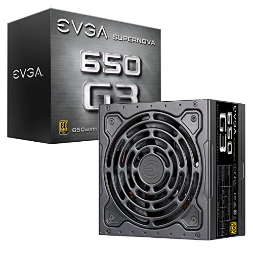 Book Cover EVGA 220-G3-0650-Y1 SuperNOVA 650 G3, 80 Plus Gold 650W, Fully Modular, Eco Mode with New HDB Fan, 7 Year Warranty, Includes Power ON Self Tester, Compact 150mm Size, Power Supply