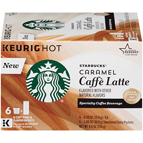 Book Cover Starbucks Caramel Caffe Latte Specialty Coffee Beverage K-Cups 8.8 oz. Box