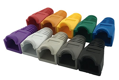 Book Cover Accessbuy 100 Pcs RJ45 CAT5E CAT6 Ethernet Network Cable Strain Relief Boots Cable Connector Plug Cover Mixed Color