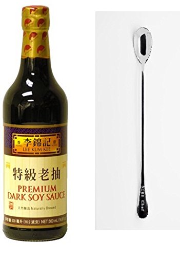 Book Cover Lee Kum Kee Premium Dark Soy Sauce - 16.9 fl. oz + One NineChef Spoon (1 Bottle)