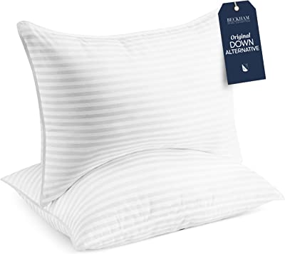 Book Cover Beckham Hotel Collection Bed Pillows for Sleeping - Queen Size, Set of 2 - Cooling, Luxury Gel Pillow for Back, Stomach or Side Sleepers