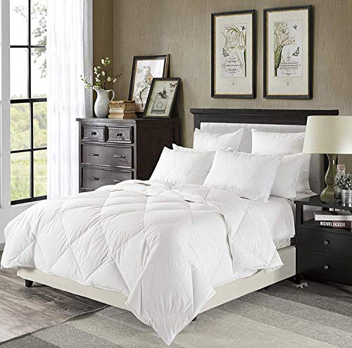 Book Cover downluxe Lightweight White Down Comforter King Size - Down Duvet Inserts,230 Thread Count 550+ Fill Power,100% Cotton Shell Down Proof with Tabs