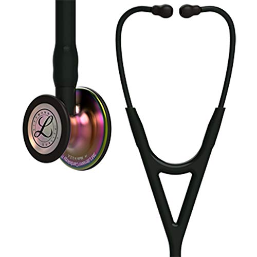 Book Cover 3M Littmann Cardiology IV Diagnostic Stethoscope, Rainbow-Finish Chestpiece, Black Tube, Stem and Headset, 27 inch, 6165