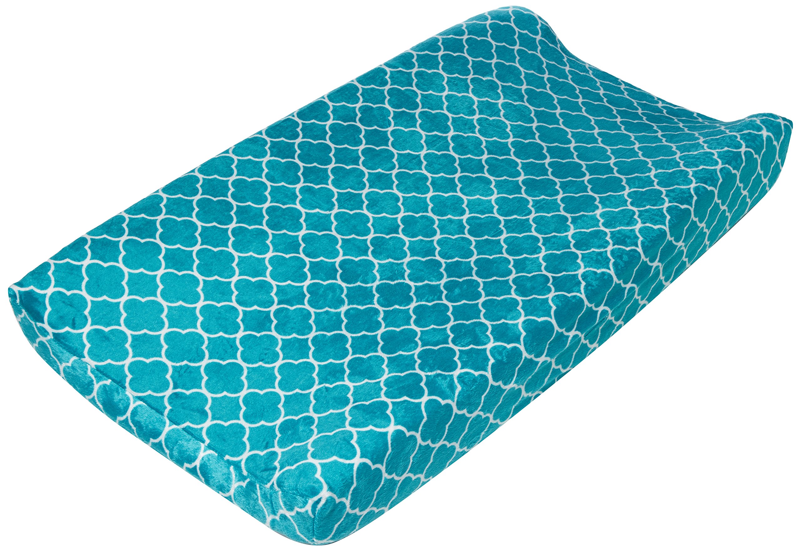 Book Cover Summer Ultra Plush Changing Pad Cover, Teal Medallion Change Pad Cover Teal