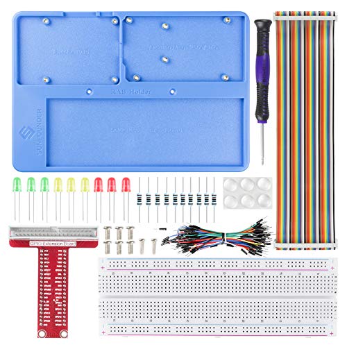 Book Cover SunFounder RAB Holder for Arduino Raspberry Pi Breadboard Holder 5 in 1 Base Plate with Rubber Feet for Arduino R3 Mega 2560, Raspberry Pi 3B+ 3B 2 Model B 1 Model B and 400 800 Points Breadboard