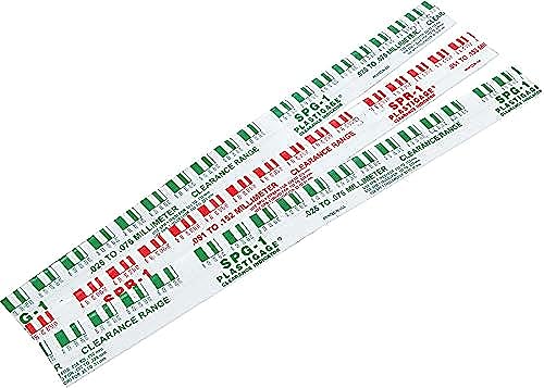 Allstar Performance Plastigage, 0.002-0.006 in and 0.025 to 0.076 mm Measurement Range, 12 in Strips, Green/Red, Kit