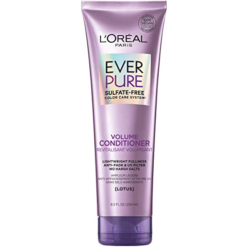 L'Oreal Paris EverPure Volume Sulfate Free Conditioner for Color-Treated Hair, Volume + Shine for Fine, Flat Hair, 8.5 Ounce (Packaging May Vary)