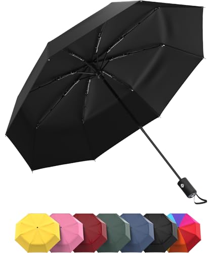 Rain-Mate Compact Travel Umbrella - Pocket Portable Folding Windproof Mini Umbrella - Auto Open and Close Button and 8 Rib Reinforced Canopy