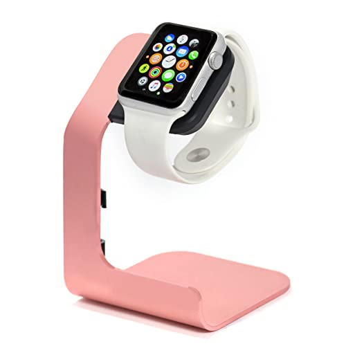 Tranesca Charger Stand Holder Dock Compatible with Apple Watch Series 8/7/6/5/4/3/2/1 and SE (38mm / 40mm / 41mm / 42mm / 44mm / 45mm) - Pink Sand - Must Have Watch Accessories