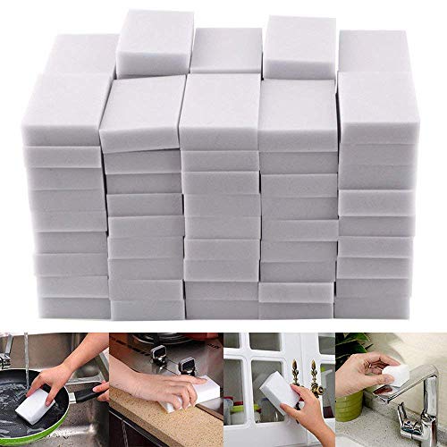 Book Cover Balance World Inc 100PCS Magic Sponge Eraser Cleaning Melamine Multi-Functional Foam Cleaner Plus 50 Towel