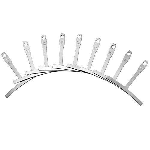 Dreamtop Set of 9 Guitar Radius Gauge Understring Radius Gauge String Gauges Luthier Tools for Guitar and Bass Setup