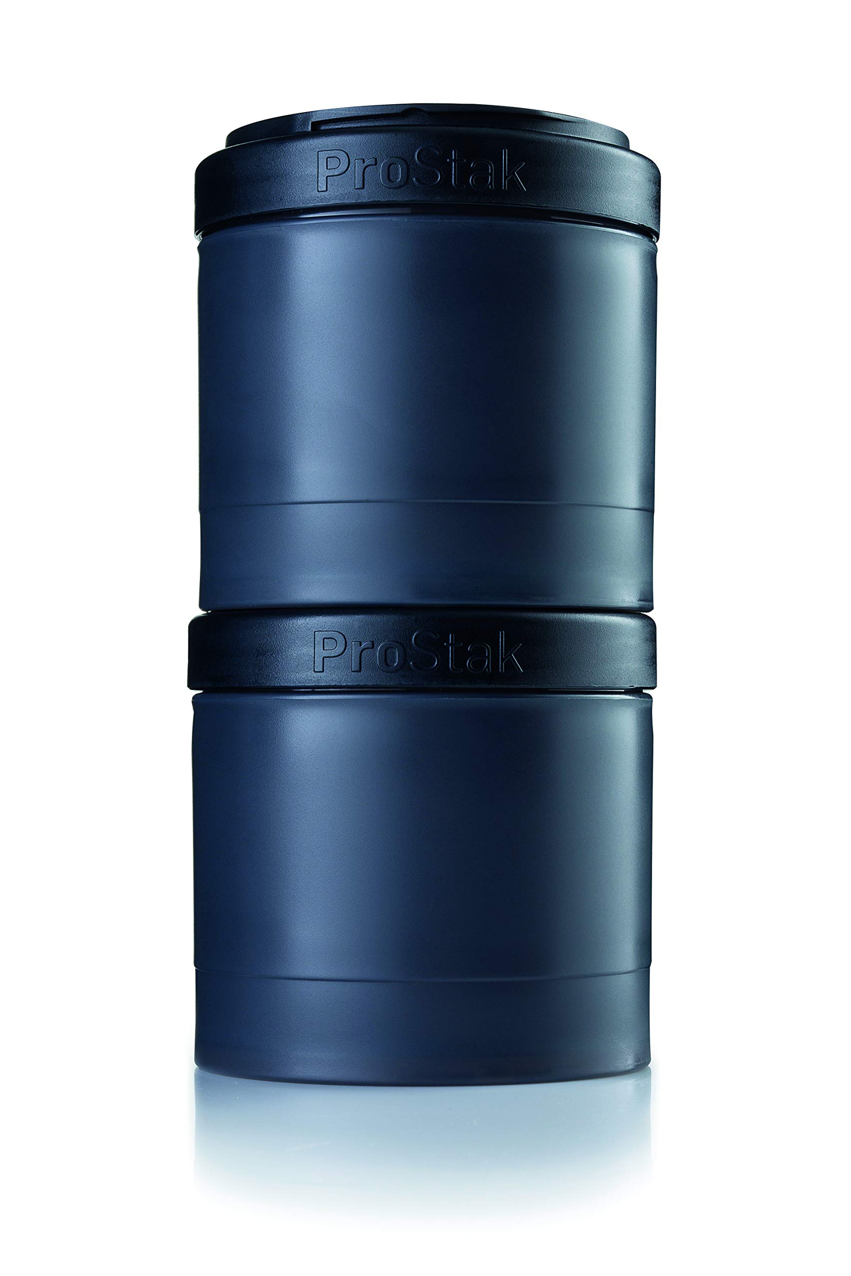 BlenderBottle ProStak Twist n' Lock Storage Jars Expansion 2-Pak with Pill Tray, All Black All Black 250cc 2-Pak