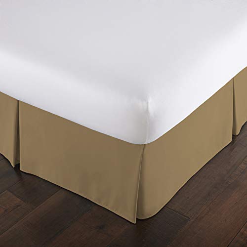 Southshore Fine Linens - VILANO Springs - 15 inch Drop Pleated Bed Skirt, Taupe, Queen