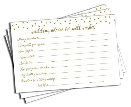 Wedding Advice and Well Wishes - Gold Confetti (50-Cards)