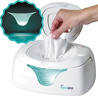 Book Cover hiccapop Baby Wipe Warmer and Baby Wet Wipes Dispenser | Baby Wipes Warmer for Babies | Diaper Wipe Warmer with Changing Light