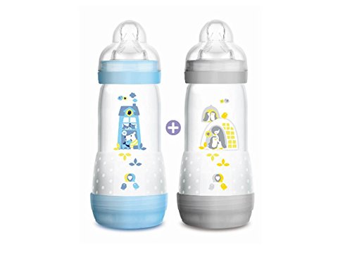 MAM Biberon Set de 2 Anti-Coliques avec Tétine Débit 3 pour Garçon 320 ml
