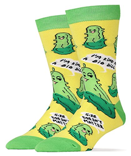 Oooh Yeah Men's Funny Novelty Animal Socks (Big Dill)