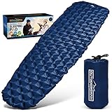 OutdoorsmanLab Ultralight Sleeping Pad - Ultra-Compact for Backpacking, Camping, Travel w Air-Support Cells Design (Blue)
