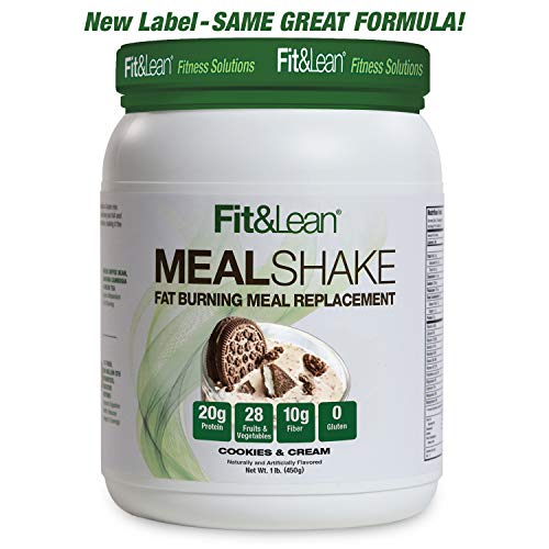 Book Cover Fit & Lean Fat Burning Meal Replacement, Cookies & Cream, 1 lb