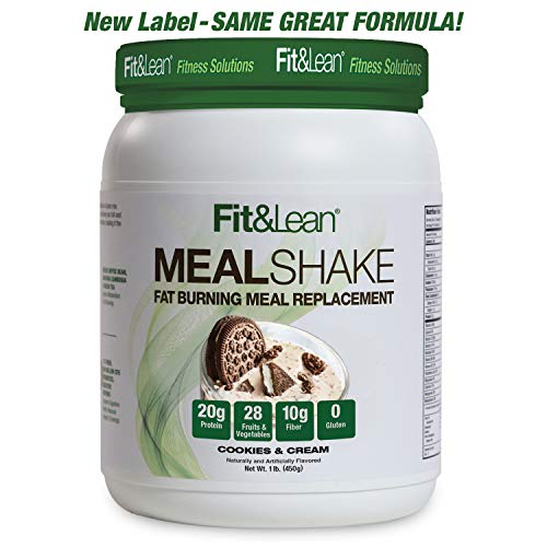 Fit & Lean Fat Burning Meal Replacement, Cookies & Cream, 1 lb