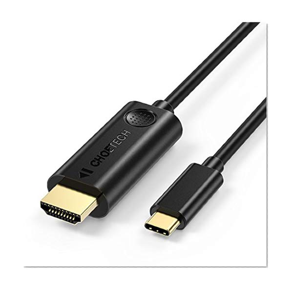CHOETECH 1.8M Câble USB C vers HDMI 4k Compatible avec 2018/2017 MacBook Pro,2018 iPad Pro, iMac 2017,Galaxy s9/s9 plus/s8/s8 Plus/Note 8/9,Huawei P20/P20 Pro,Mate 10/10 Pro/20 Pro,Noir