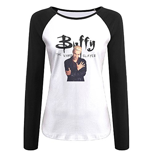 Creamfly Womens Buffy The Vampire Slayer Long Sleeve Raglan Baseball Tshirt L
