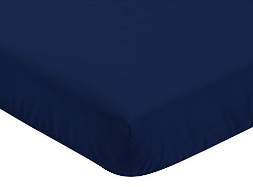 Fitted Crib Sheet for Navy Blue, Mint and Grey Woodsy Boys Baby/Toddler Bedding Set Collection - Navy Blue