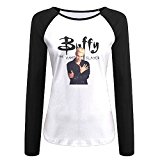 Creamfly Womens Buffy The Vampire Slayer Long Sleeve Raglan Baseball Tshirt L