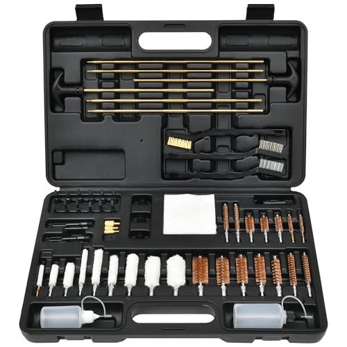 GLORYFIRE Gun Cleaning Kit Universal for Guns, Gun Brushes for Pistol, Handgun, Shotgun, Elite Brass Rods and Wire Rope, Hunting Gear Gun Accessories for Men(Nylon Jags Set)